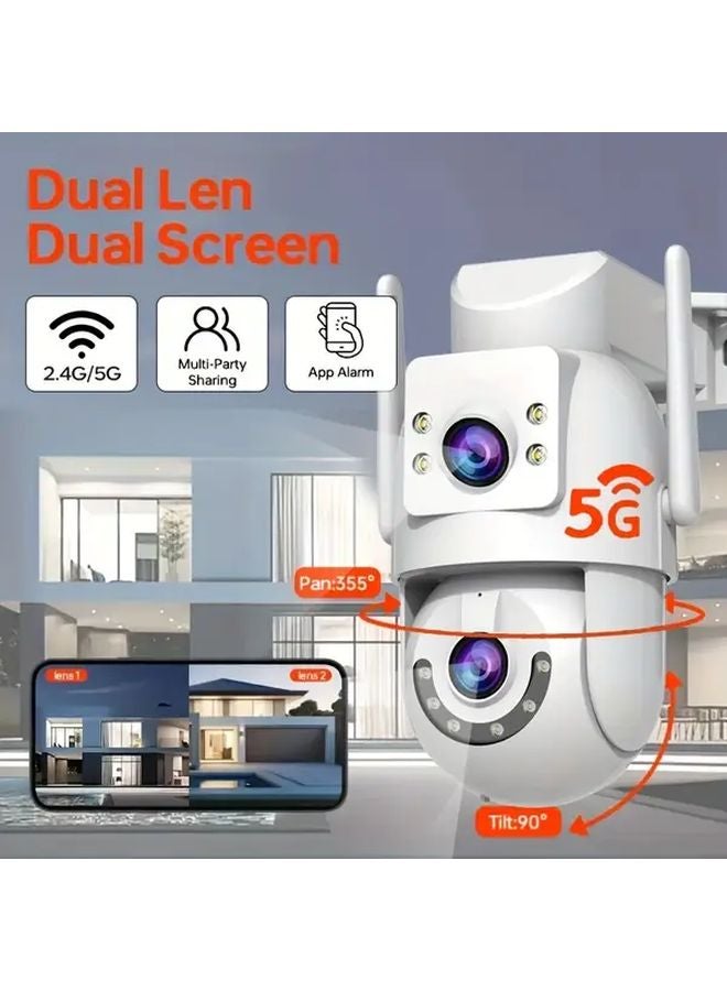 SCL 90 Color 5GHz Dual Lens Outdoor Security Camera AI Human Detection Pan Tilt Tracking - Image 1